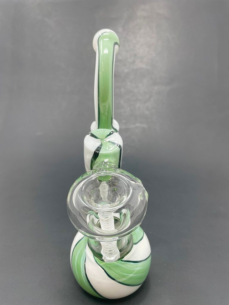Hookah Water Pipe 7″ Green/White Double Chamber Tobacco Bubbler Bong – Fast Ship