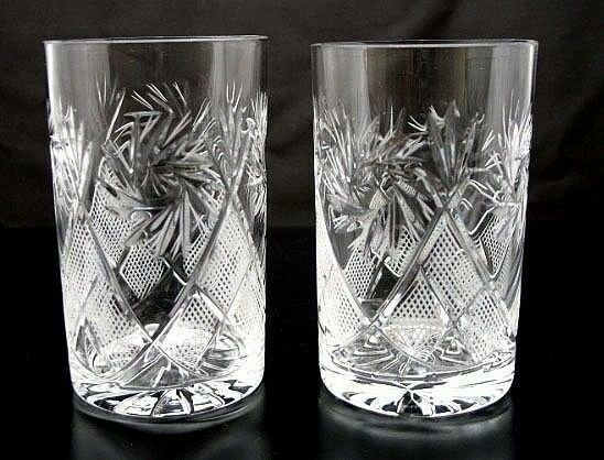 Set of 2 Russian Tea Glasses for Holder Podstakannik – Soviet Crystal Glassware