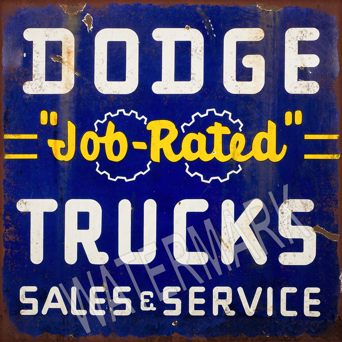 Dodge Trucks Service Ad Square High Quality Metal Magnet 4 x 4 inches 9350