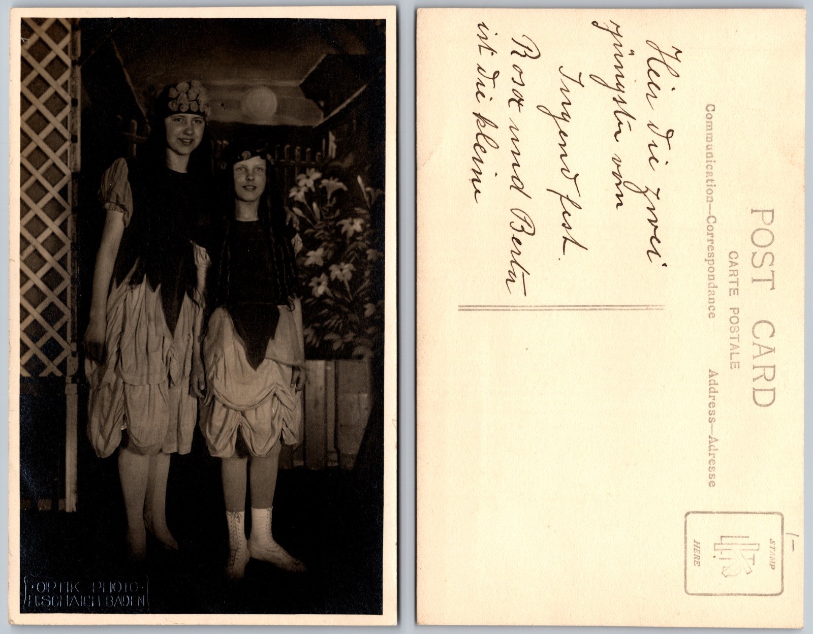 Two Women Flapper Dresses Indoor Postcard