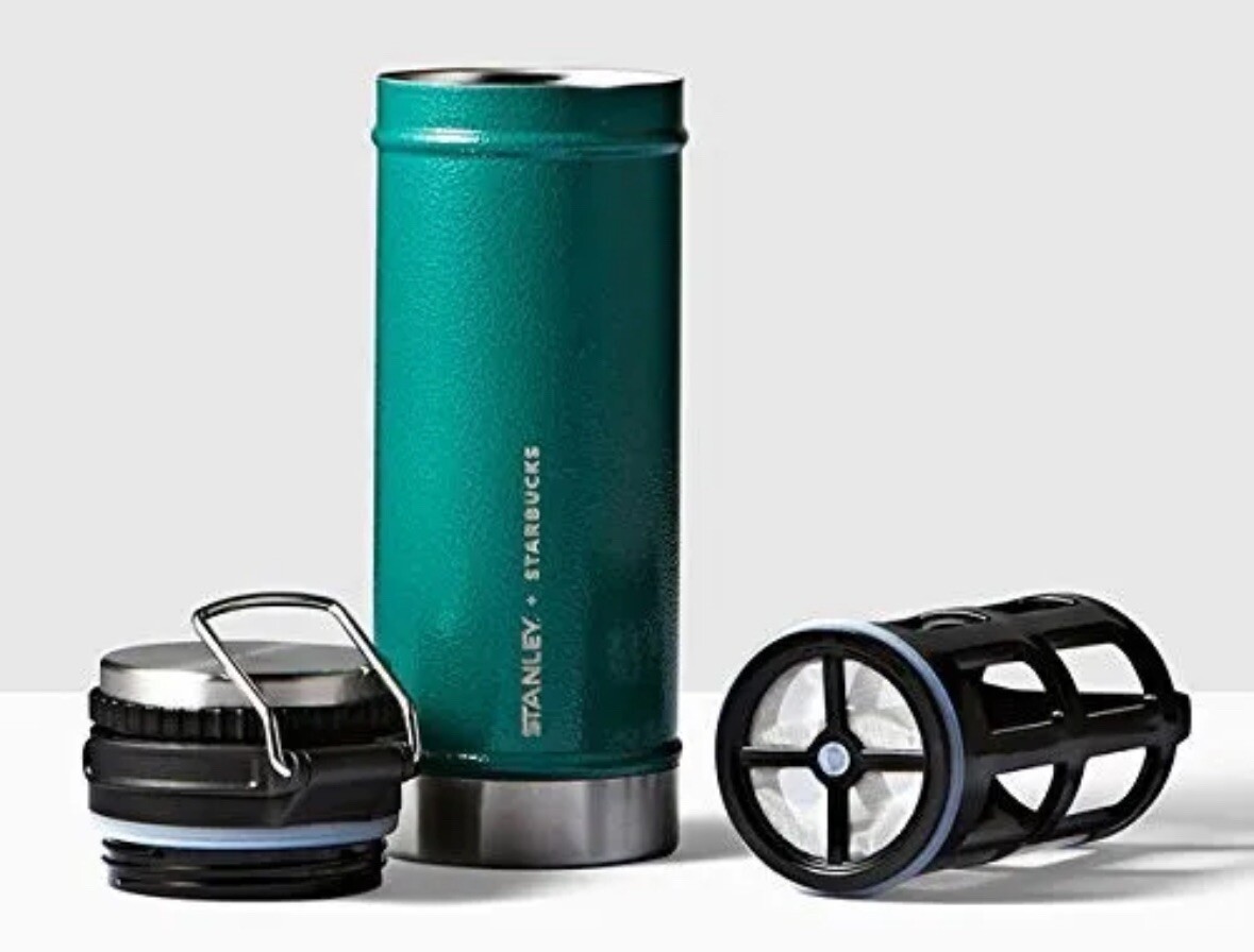 Stanley Starbucks Stainless Steel Travel Coffee Press 16oz (473ml) Green *RARE*
