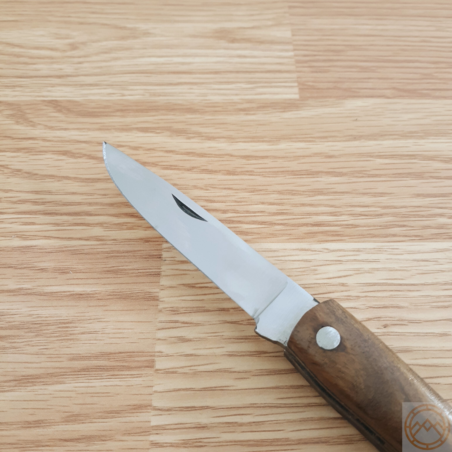 Work Folding Knife 4.25″ Closed Stainless Sodbuster Blade Brown Wood Handles