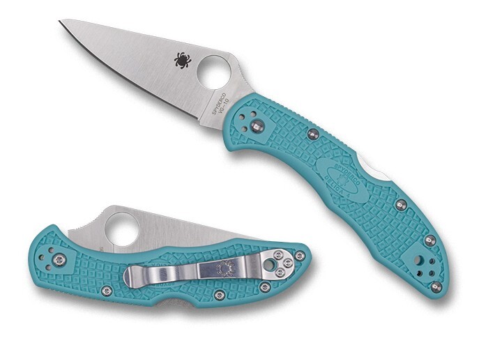SPYDERCO Delica 4, Numbered, Flat Ground, Teal Flat Ground, VG-10 Steel, C11FPTL
