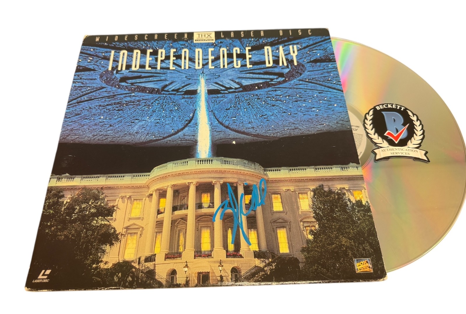 WILL SMITH SIGNED AUTOGRAPH INDEPENDENCE DAY LASER DISC BECKETT BAS