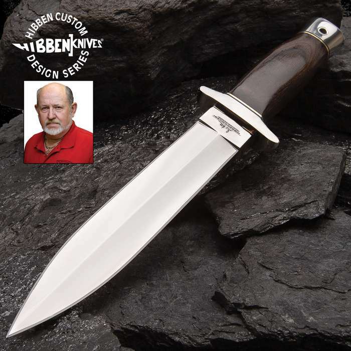10.5″ Gil Hibben Custom Double Edge Hunting Fixed Blade