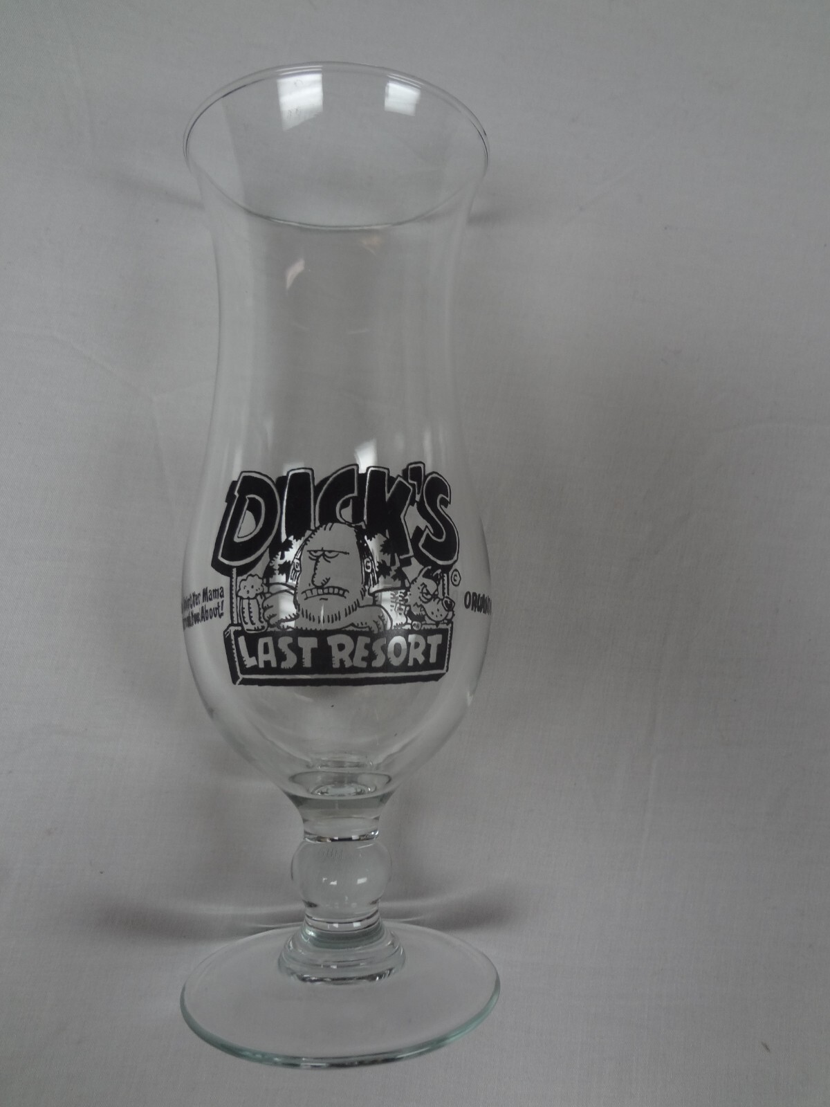 DICK’S LAST RESORT ORLANDO HURRICANE GLASS BEER DRINKING CUP GLASS