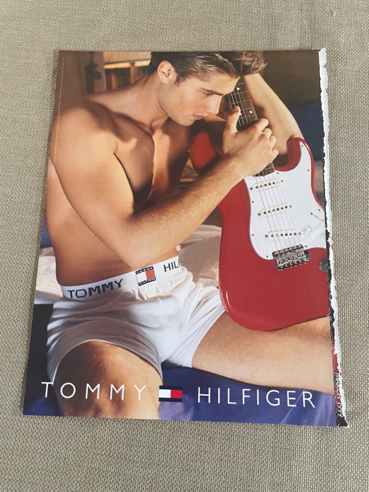 Tommy Hilfiger Underwear Magazine Advertisement Ad 1998 Guy Guitar