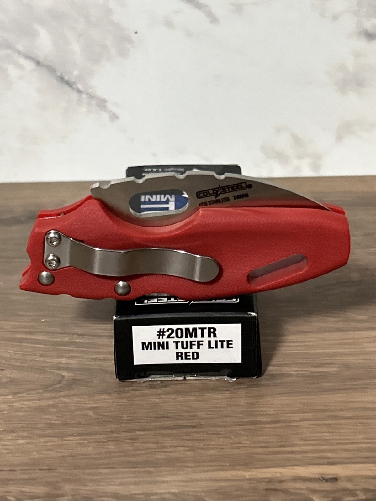 Cold Steel Mini Tuff Lite Folding Knife 2″ 4034 Steel Blade Red Griv-Ex Handle