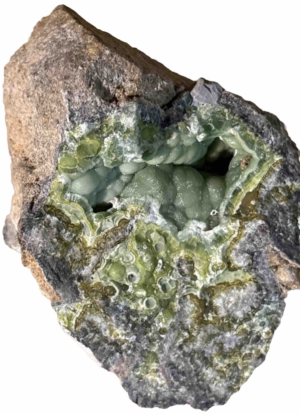 Botryoidal Green Wavellite Crystals on Matrix from Arkansas 2.5in.x2in.