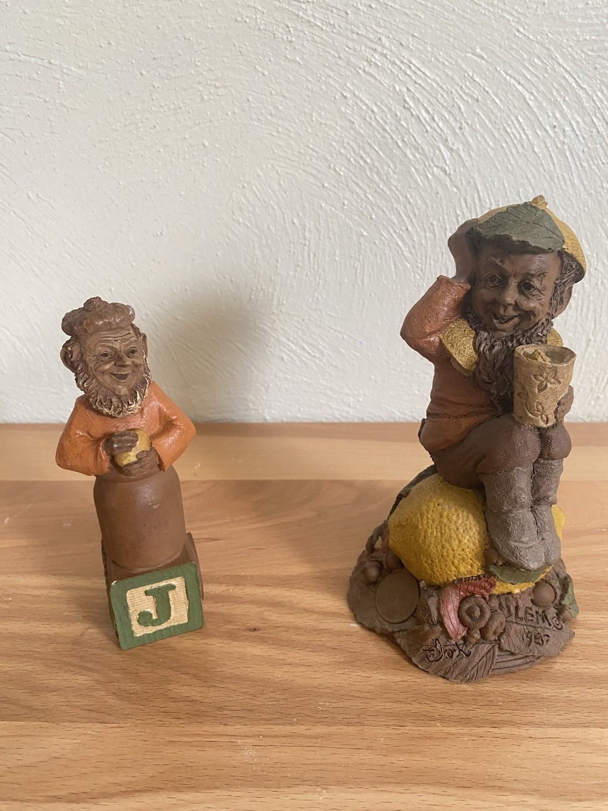 Pair Of Tom Clark Gnome Figurines Len With Letter Of Authenticity 1987