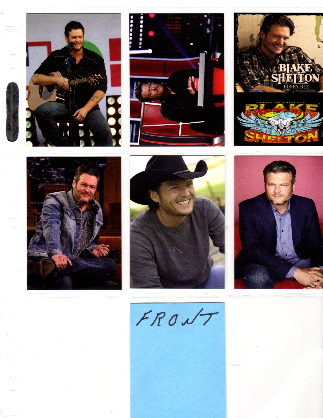 BLAKE SHELTON CUSTOM NOVELTY TRADING CARD 6 CARDS SET