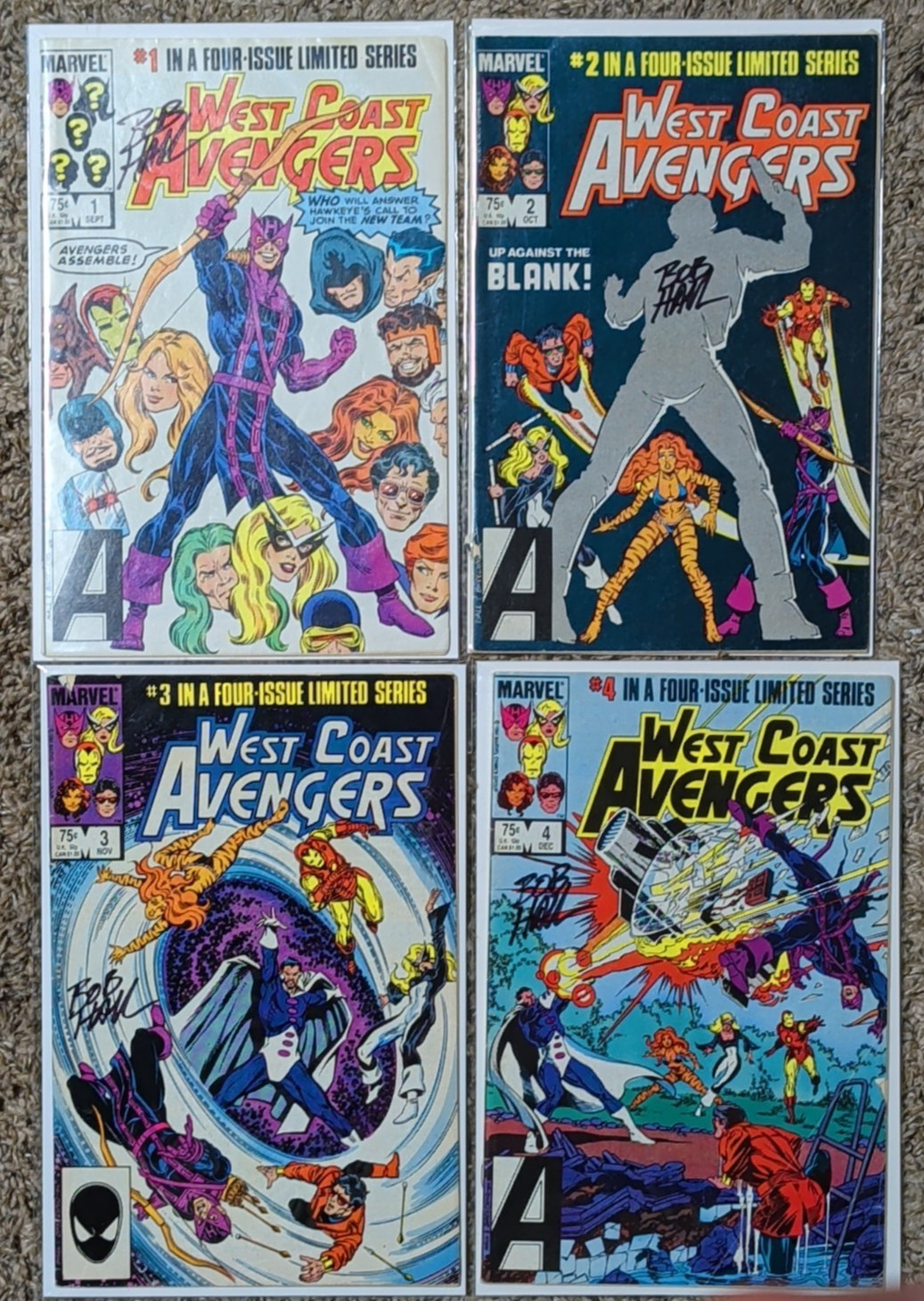 West Coast Avengers #1-4 Marvel Comics 1984 VF/NM 9.2 ALL SIGNED Bob Hall