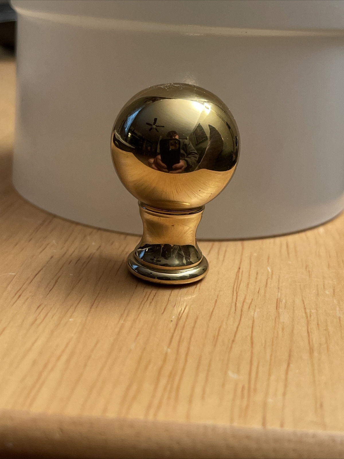Vintage LAMP FINIAL TOPPER Solid brass Finish 1 1/2 ”tall X 1” Wide NOS 4/27 T
