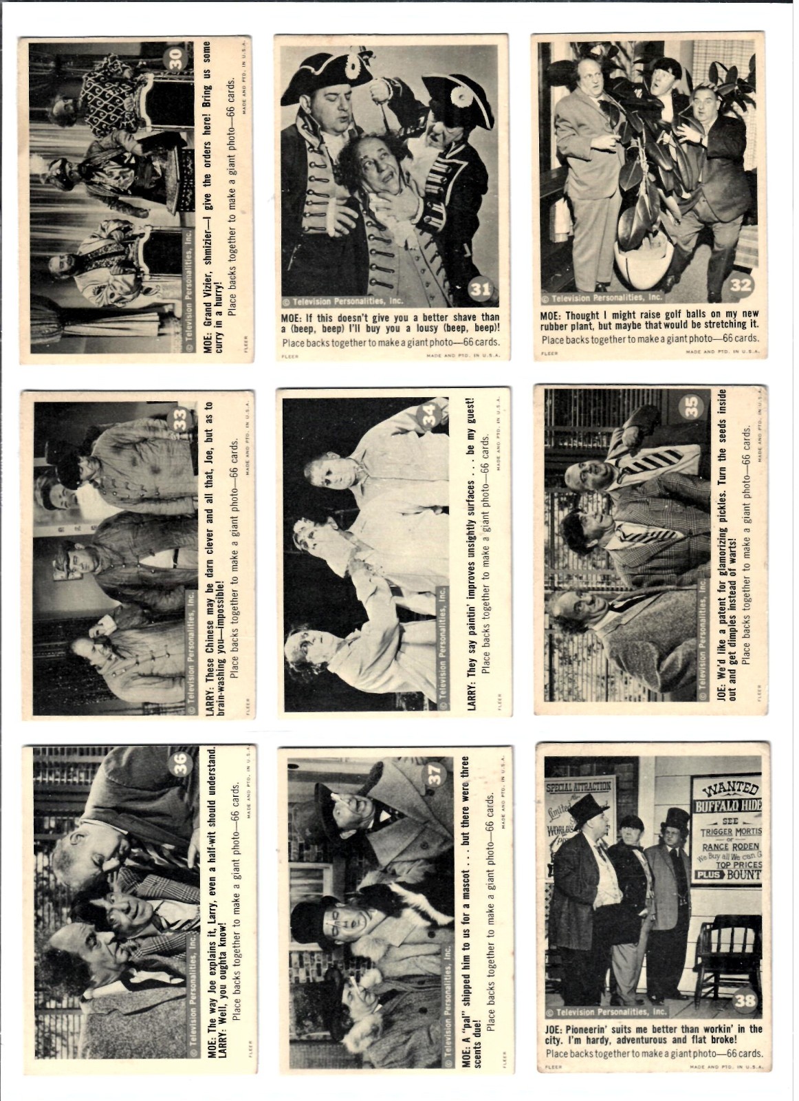 1966 fleer three stooges Complete set 1- 66 # 1 and # 3 psa graded vintage