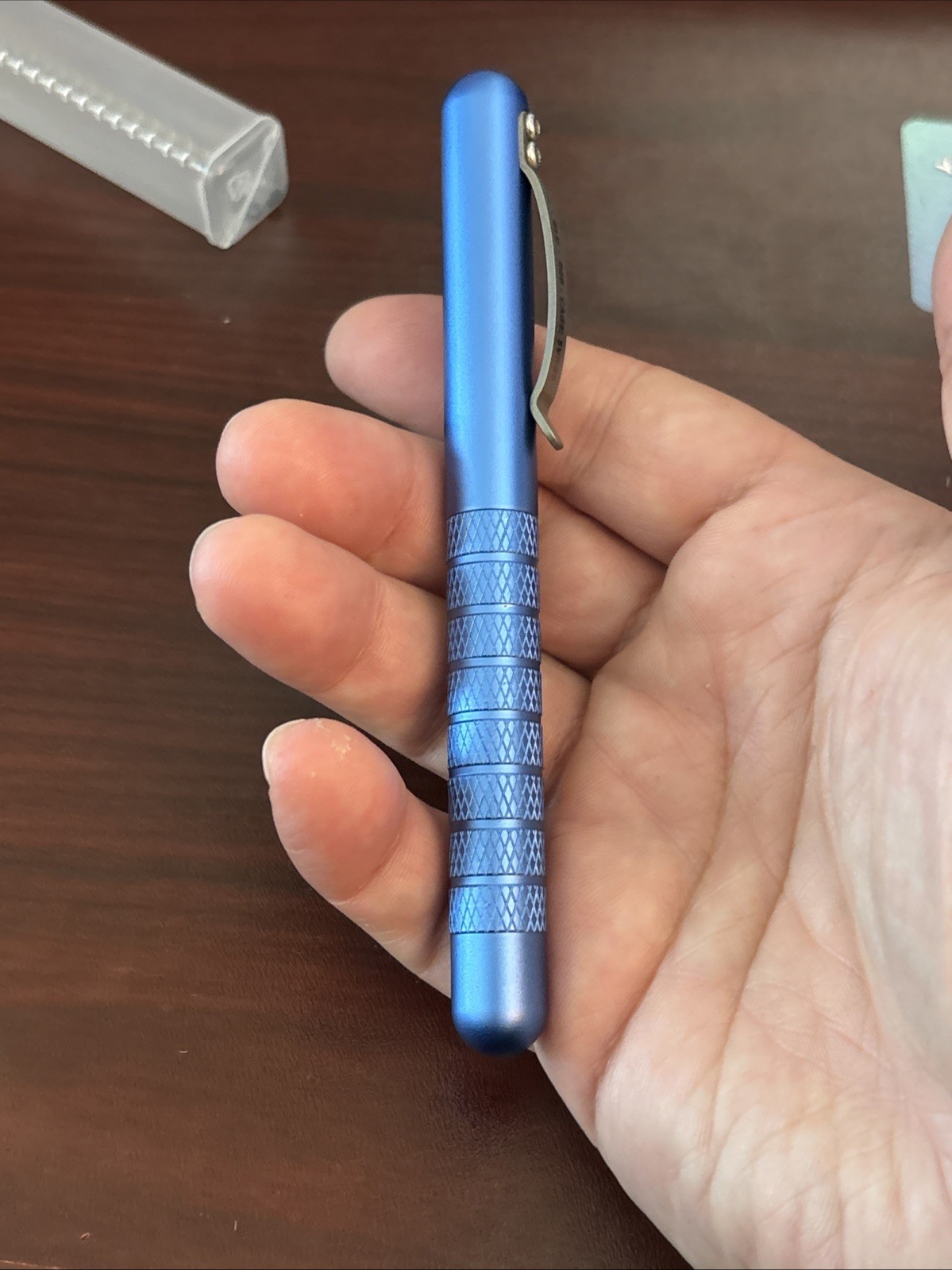 CountyComm Maratac Cobalt Blue Anodized Aluminum Embassy Pen #968 CAGE 5VKB6 NIB