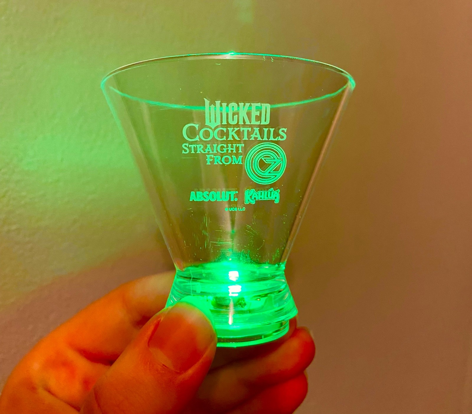 Wicked For Good Light Up Shot Glass Absolut Vodka Promotional NEW 2.5”