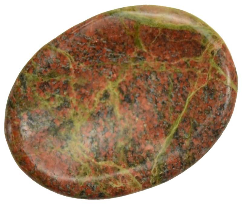 Unakite Worry Stone ~1.5″ Small Round Pocket Thumb Crystal (Each Will Vary)