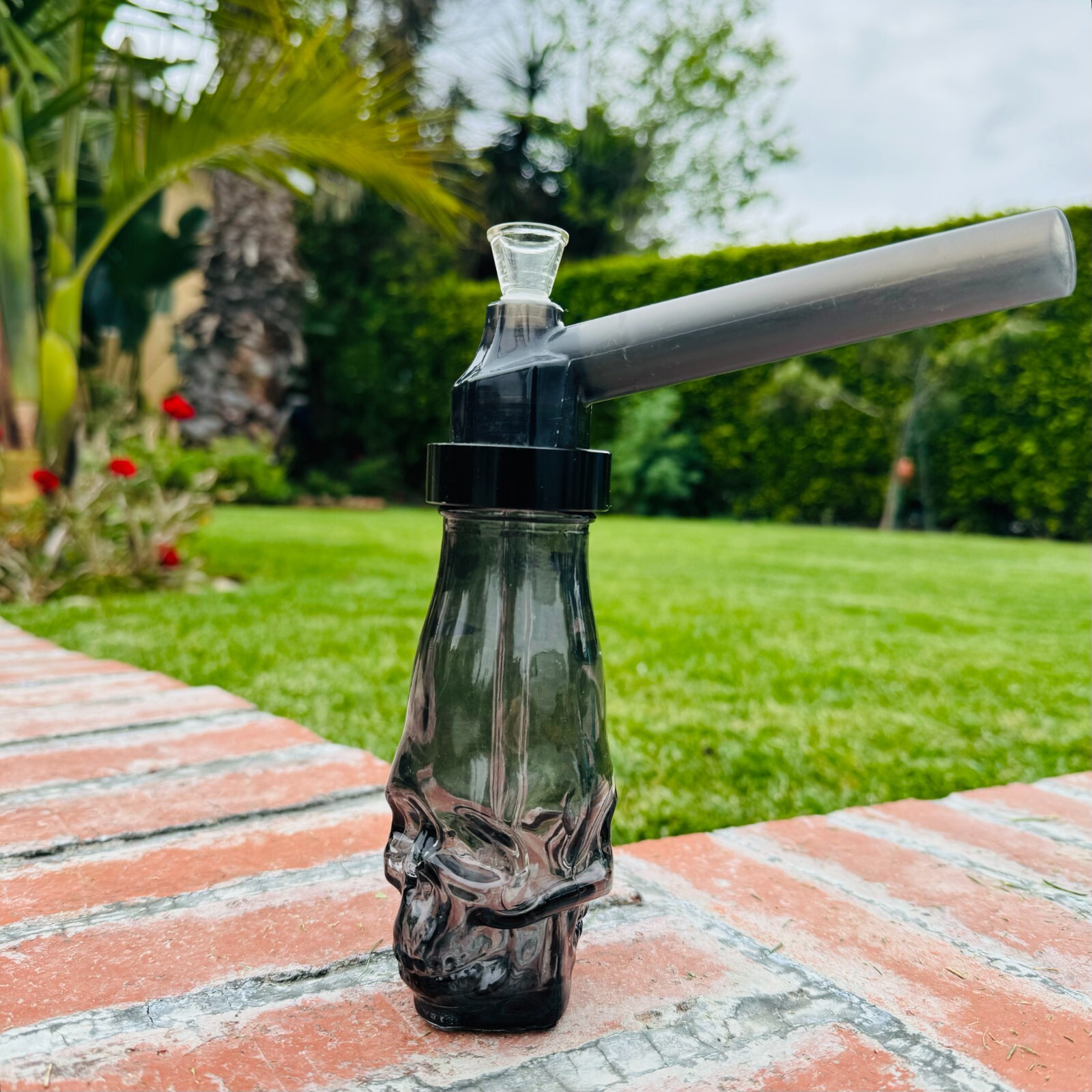 Portable Black Hookah Screw on Bottle Converter Water Glass Bong with Bottle