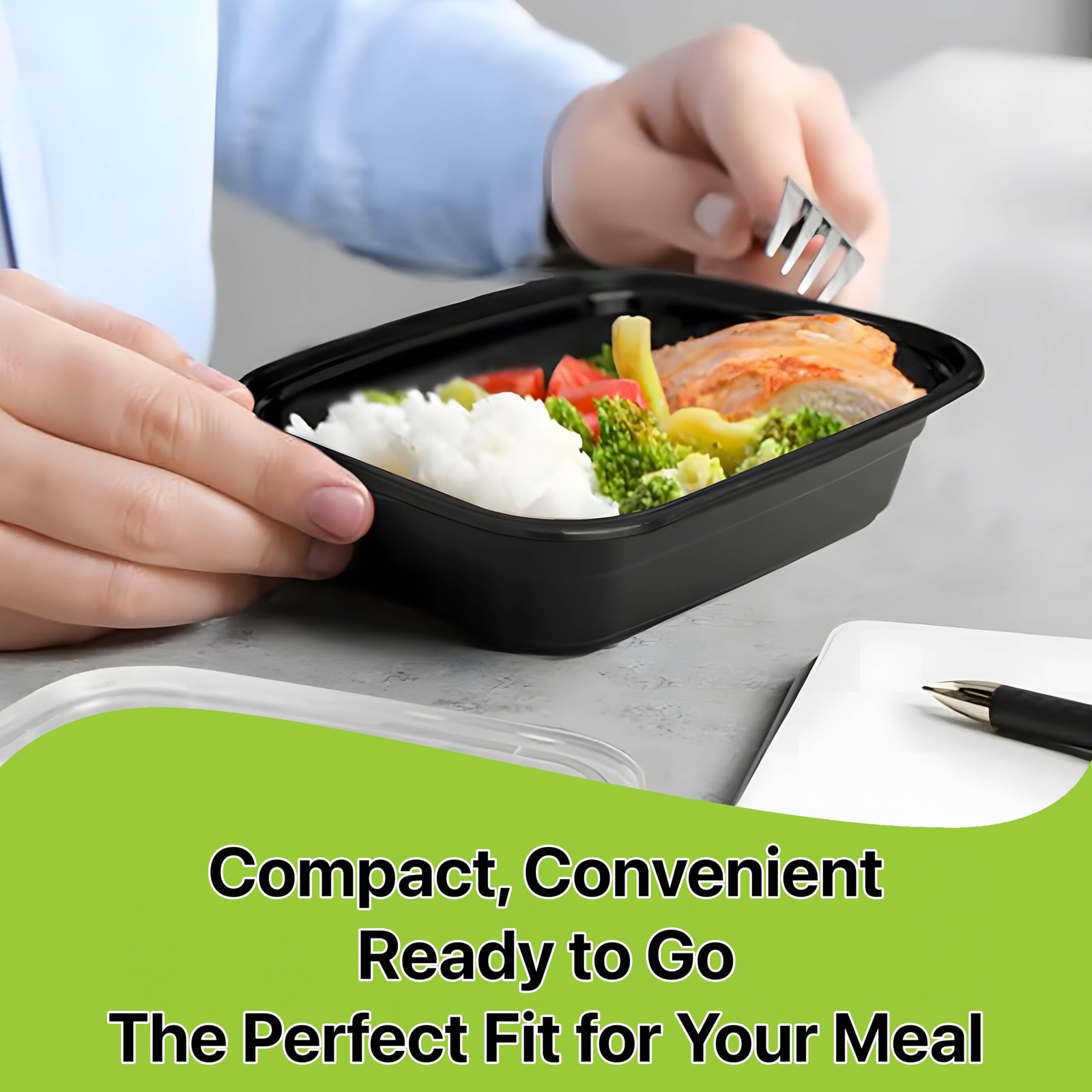 Pokanic Meal Prep Containers [10 Set] x [16 oz] with Lids, 1 16 oz, 10 Set
