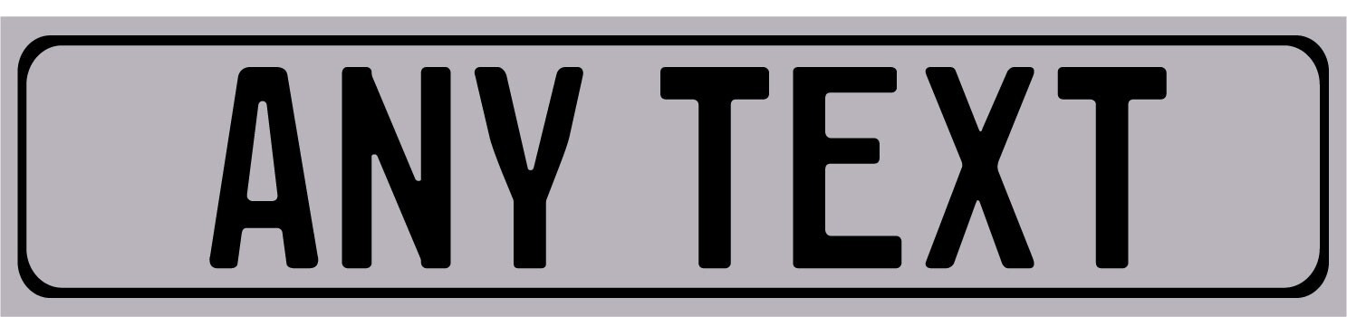 ALL GREY European Aluminum License Plate, Custom Personalized, ANY TEXT, Euro