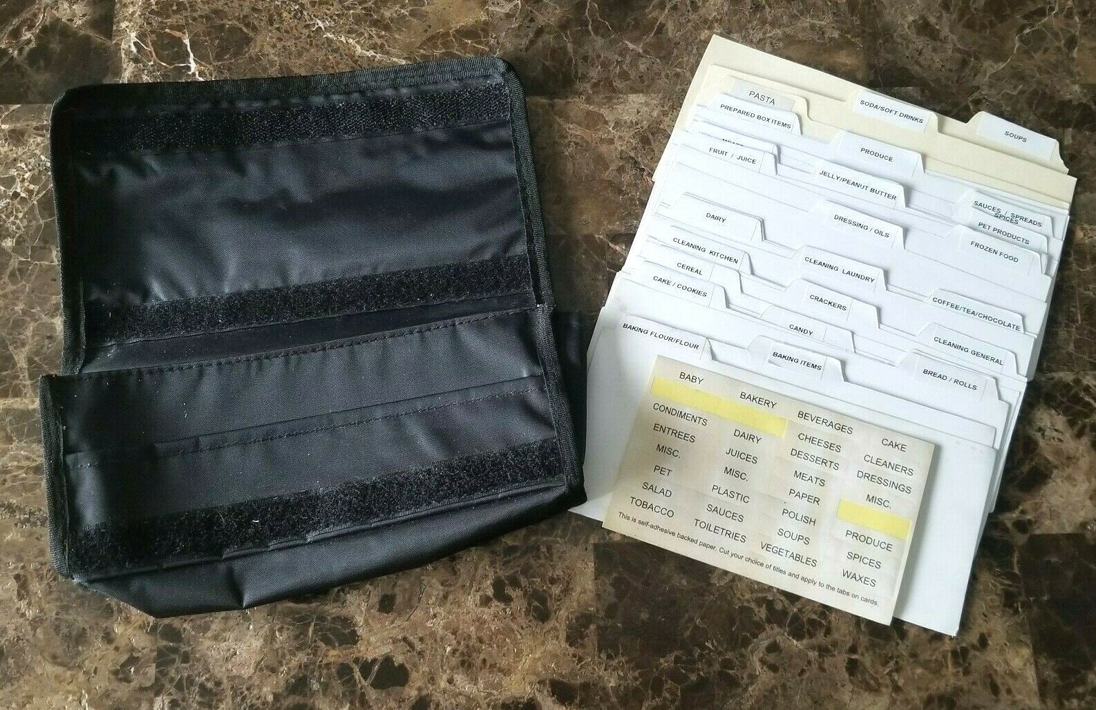 Coupon Folder Black – Used – With a Variety of Labeled Dividers – View Photo