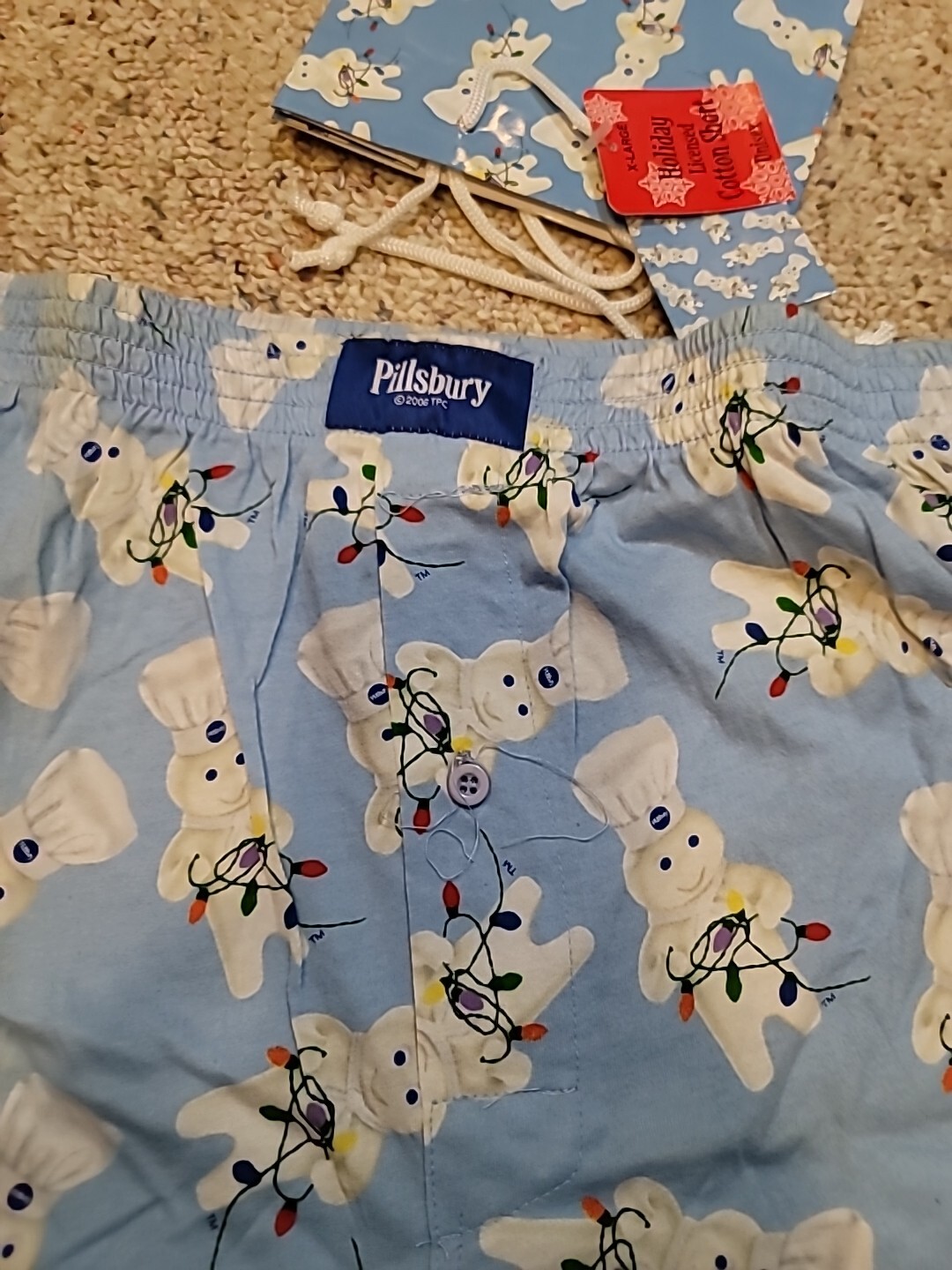 Pillsbury Doughboy Poppin’Fresh Xmas Unisex Xlarge Boxer Shortsw/Bag NWT 2006