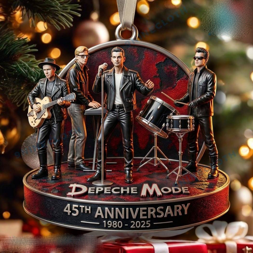 3D Effect Depeche Mode 45th Anniversary 1980-2025 Ornament CHRISTMAS