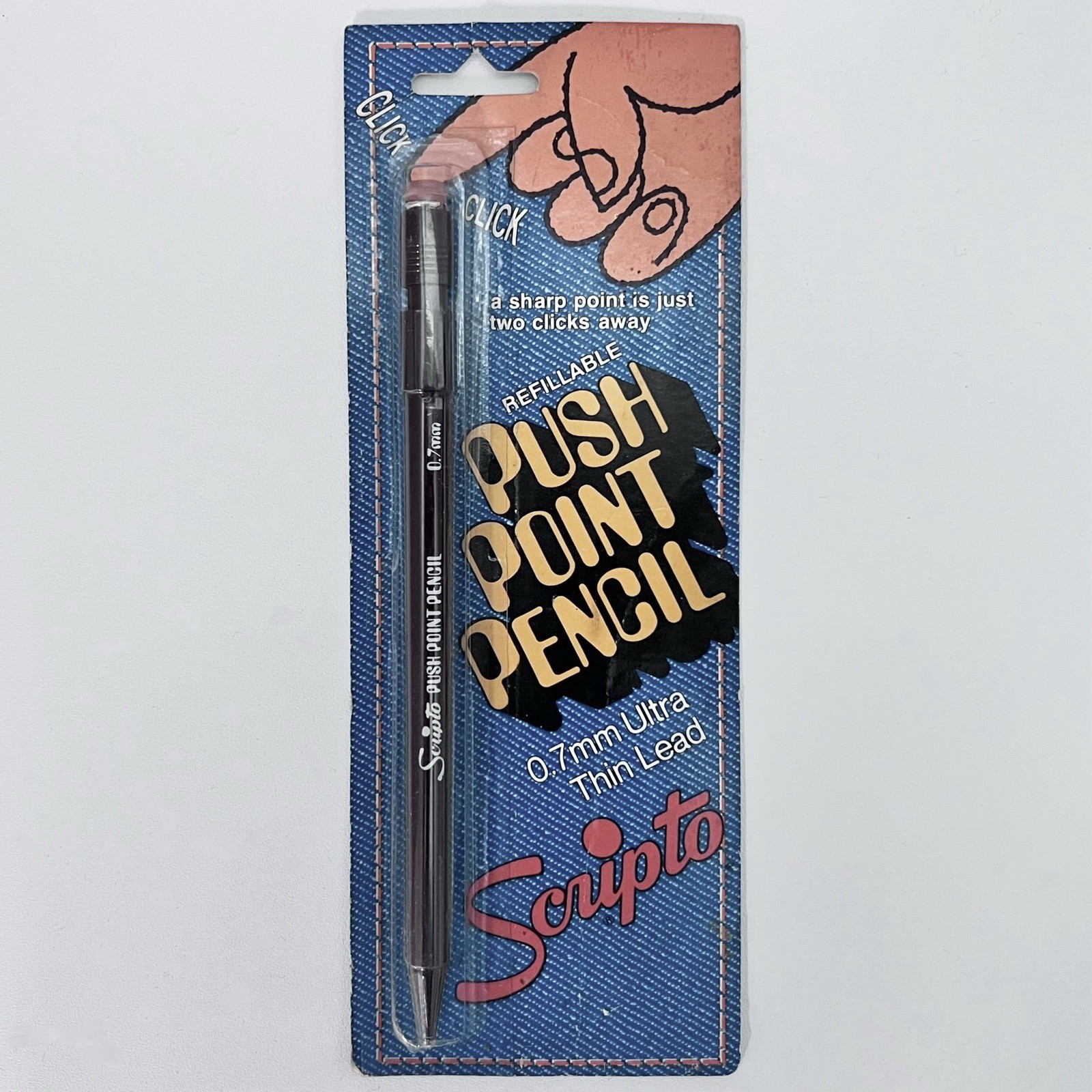 Vintage Scripto Push Point Pencil 0.7mm Ultra Thin Lead No. P809 Brown
