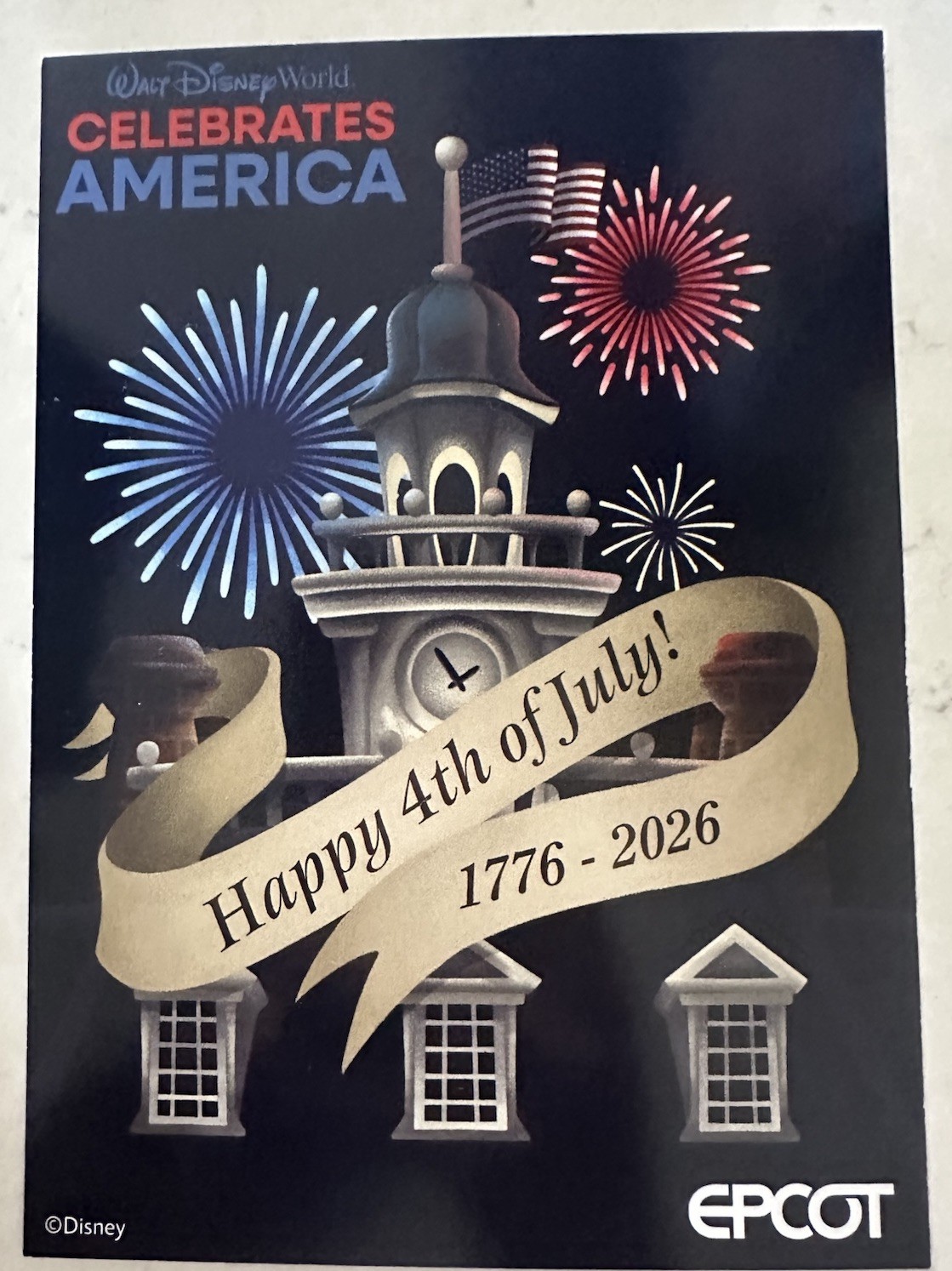 Disney Fourth Of July 2026 250th Autograph Card Disney World Mickey Goofy Pluto