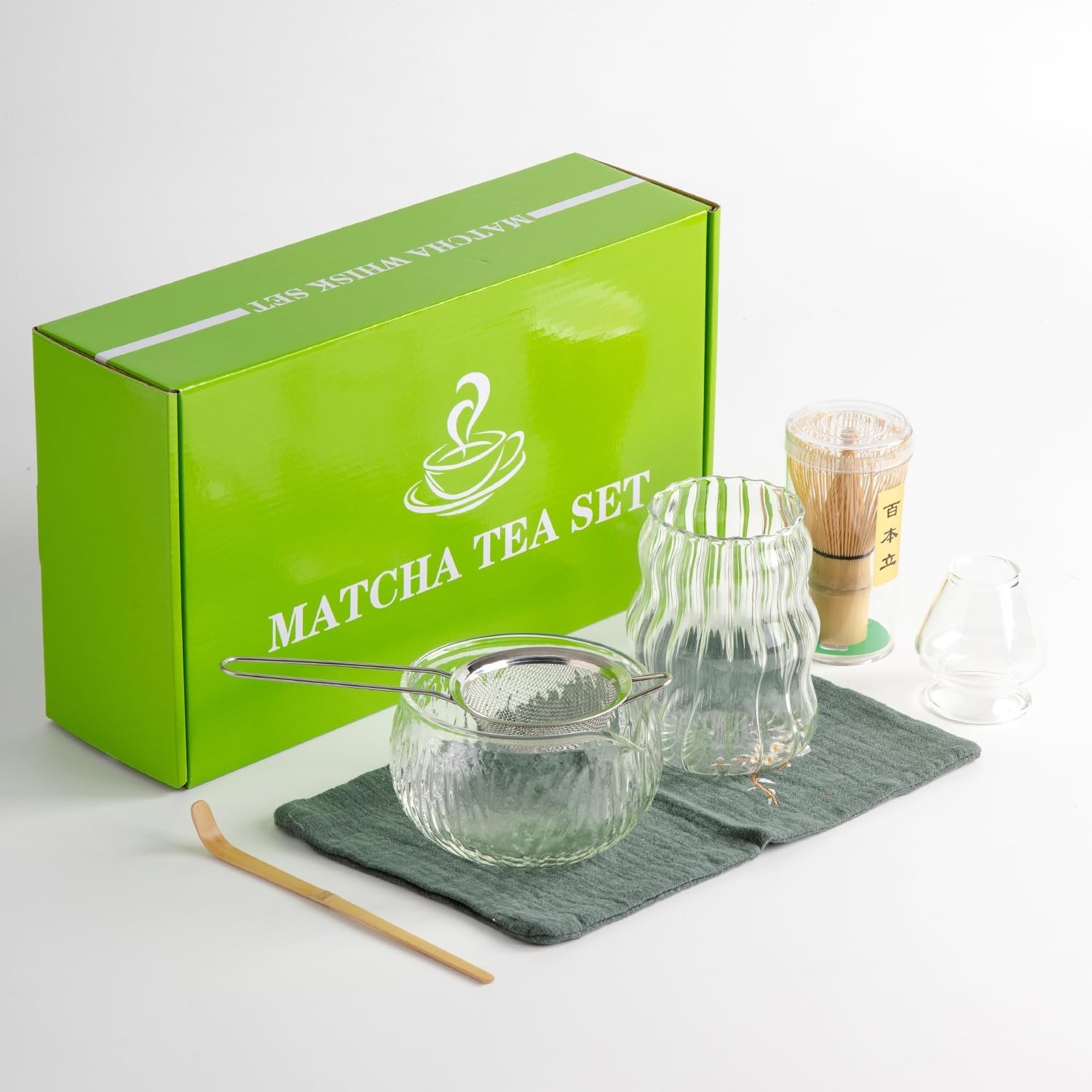 DWEHIXBUY 7Pcs Japanese Matcha Tea Set, Matcha Kit with Matcha Bowl (with Pou…