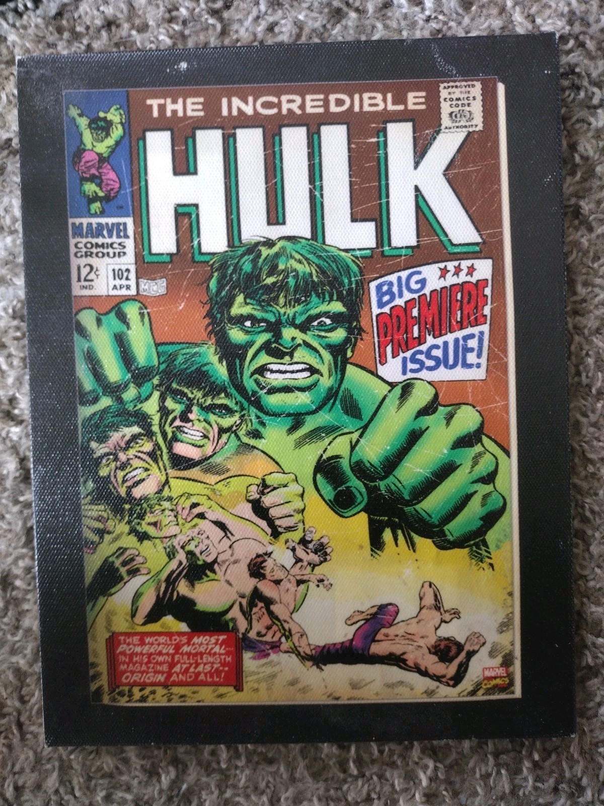 3 Piece Marvel Hulk, Capt America, Iron Man 6.5″ x 8.5″ Canvas Wall Art lot