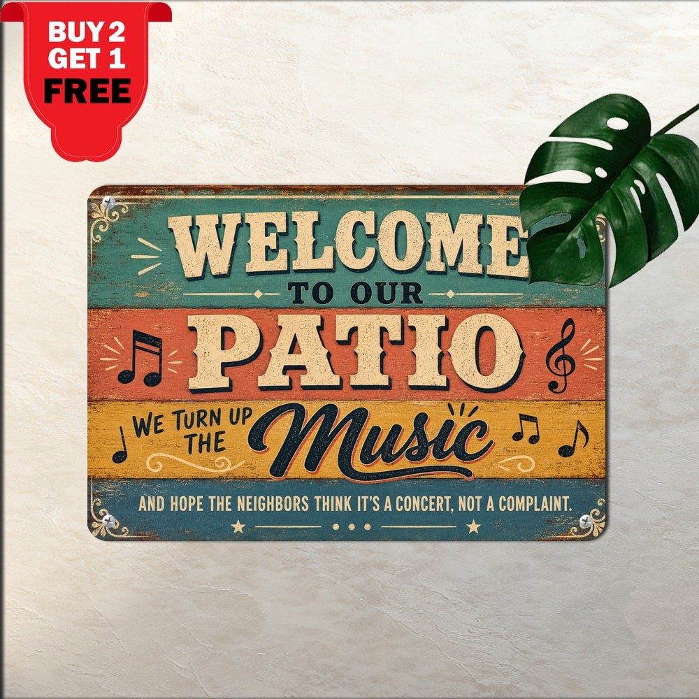 Personalized Garden Patio Welcome Sign Outdoor Lawn Decor Metal Tin Sign