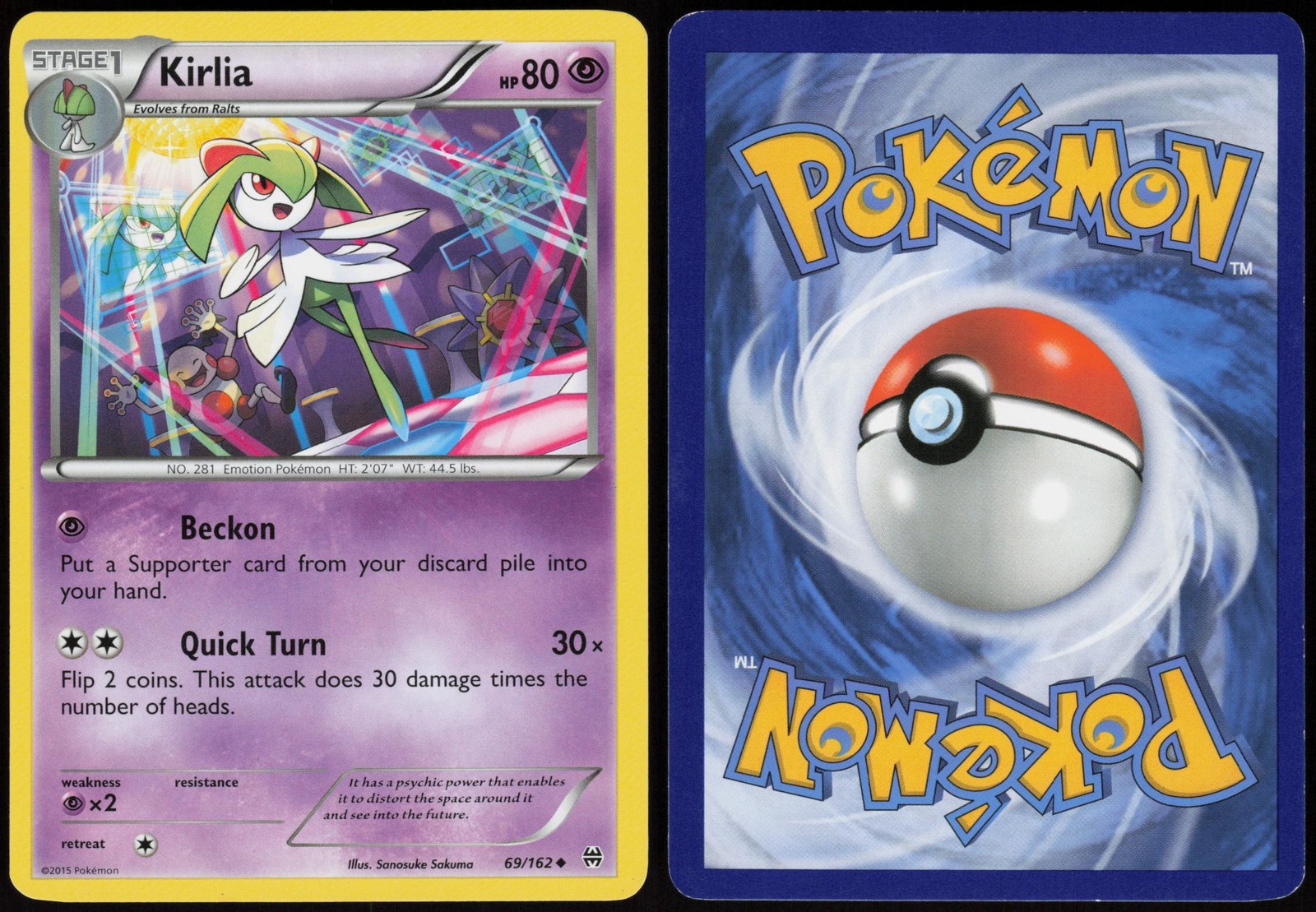 Kirlia 69/162 BREAKthrough Uncommon Sakuma Lightly Played