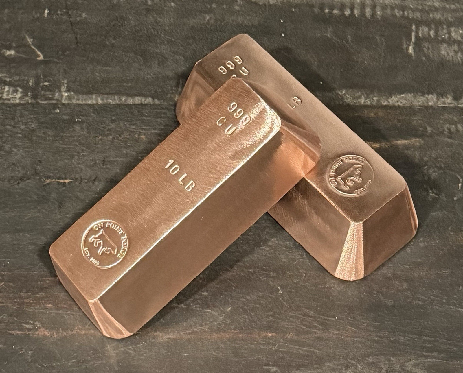 10 Lb .999 Solid Copper Bar | Hand Poured Copper Bullion