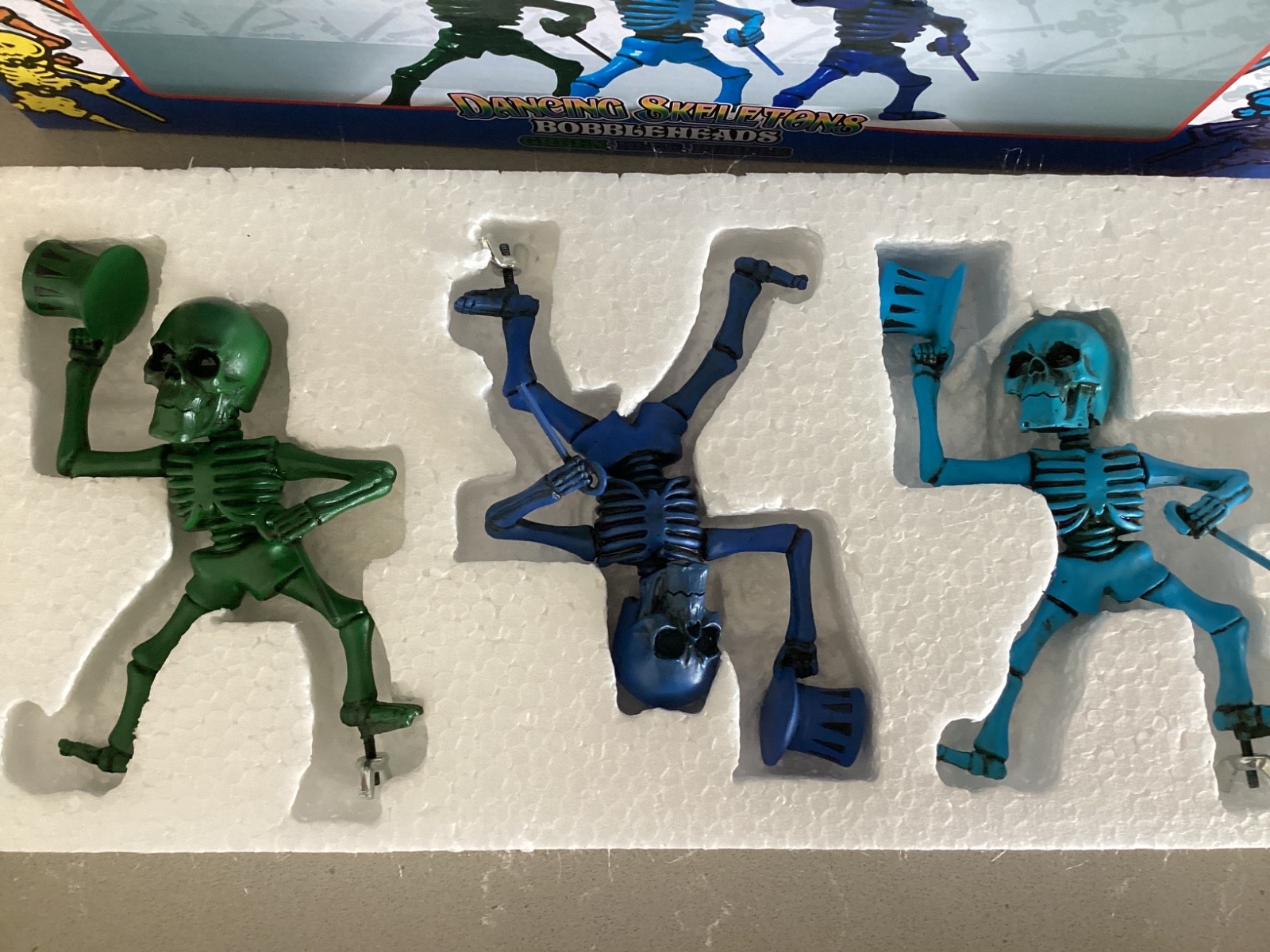 Grateful Dead Green Blue Purple Dancing Skeletons Bobblehead Limited Edition