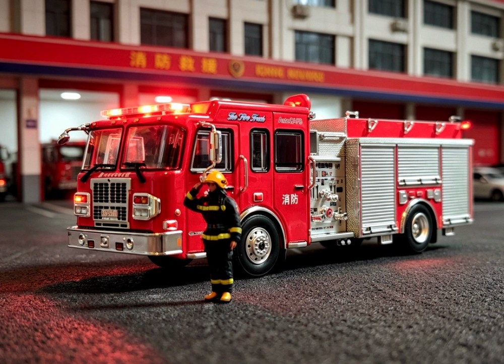 1/64 Masterpiece Collectibles Singapore Scdf Cafs Fire Engine Alloy Model Toys