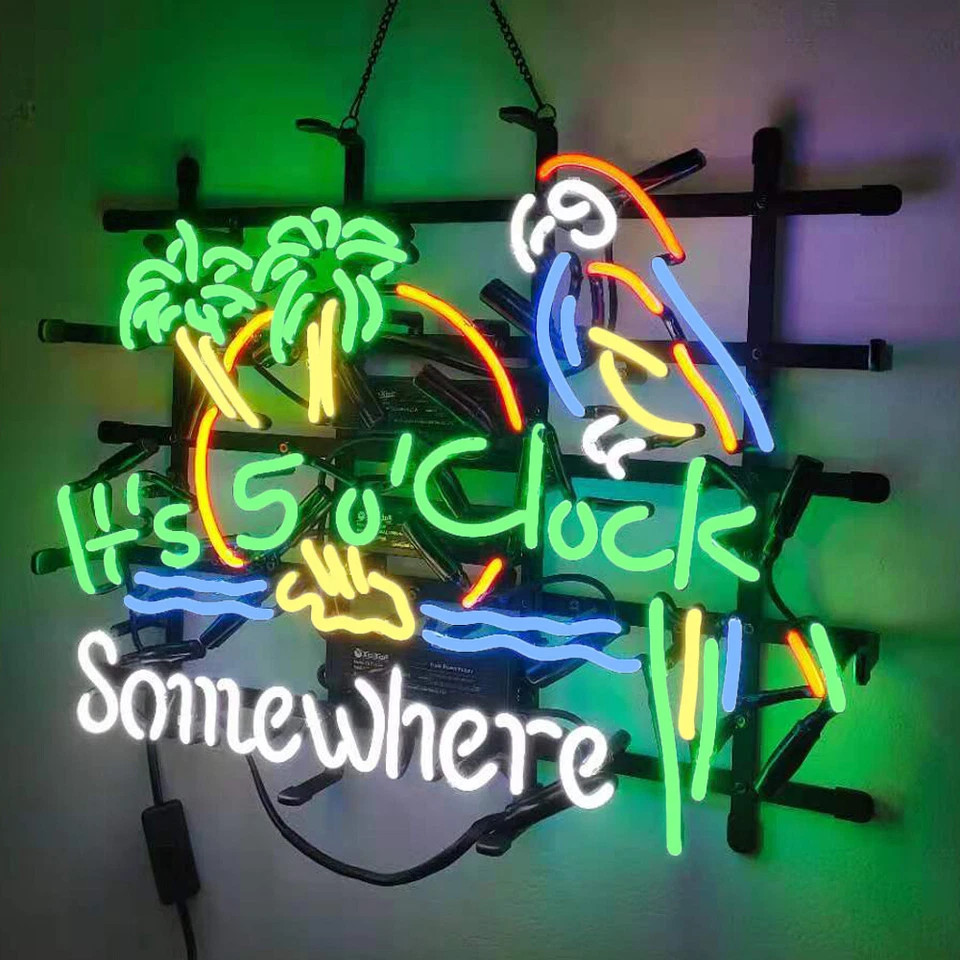 US STOCK It’s 5 o’clock Somewhere 20″x16″ Neon Sign Beer Bar Club Gift Light SY