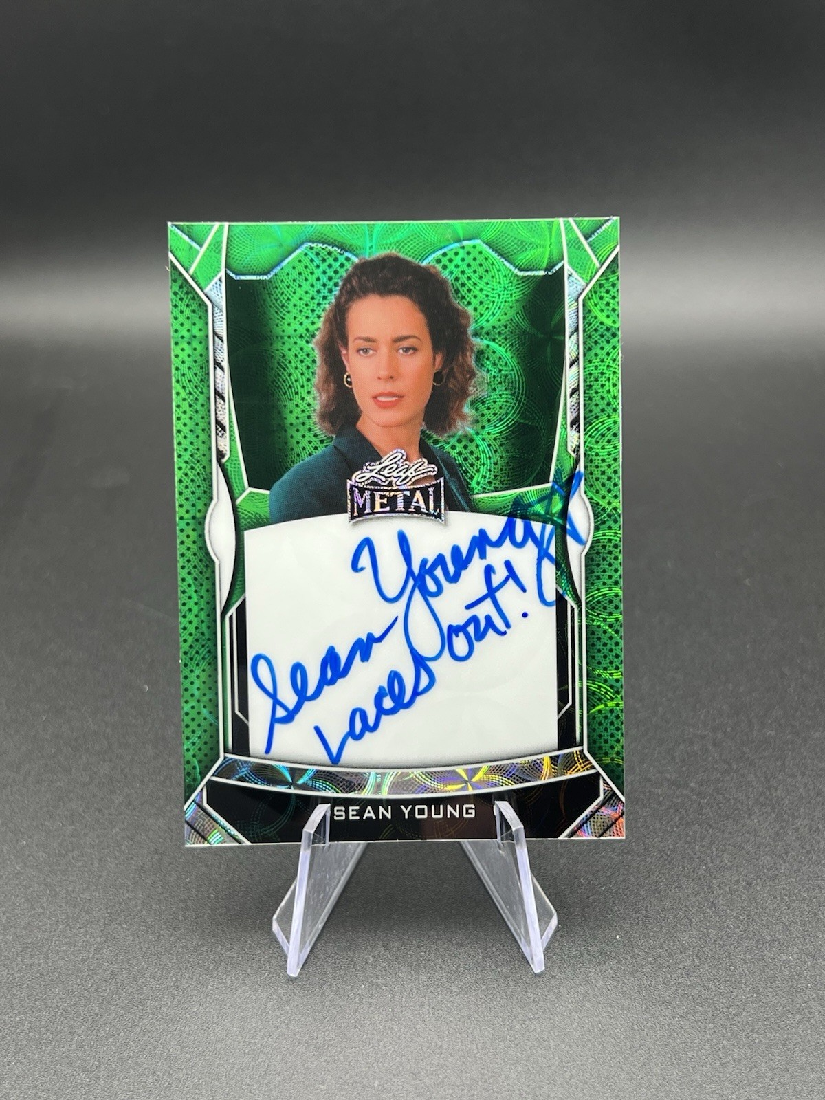 Sean Young 2025 Leaf Metal Autograph 1/3 “Laces Out” Inscription Ace Ventura
