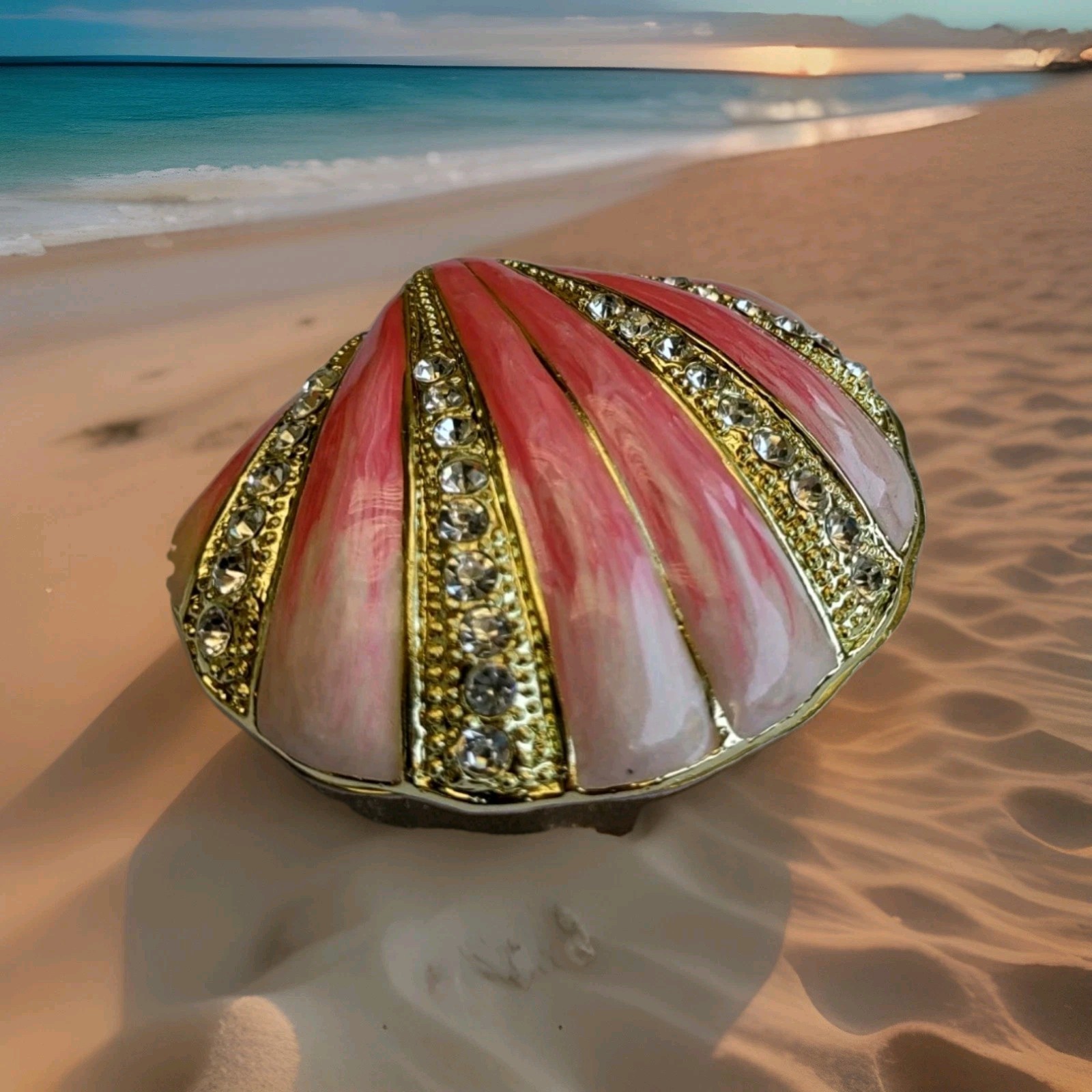 Pink Scallop Trinket Box
