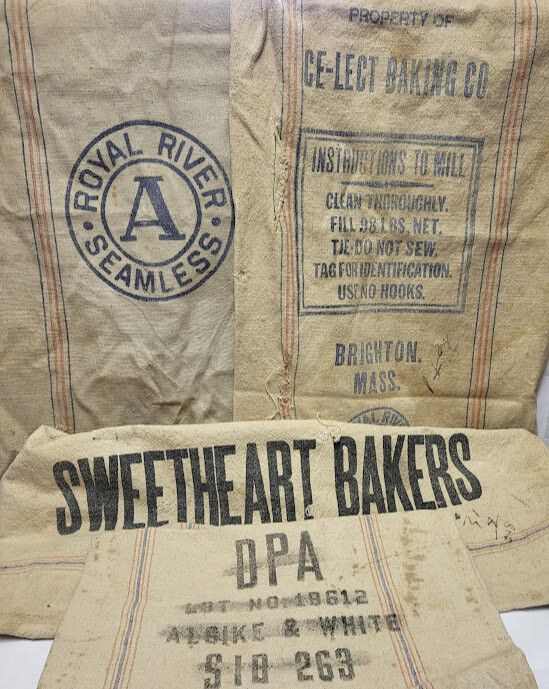 Seamless Feed Seed Canvas Heavy Cotton Sack Farm Bag BEMIS A Baker Chase U Pick