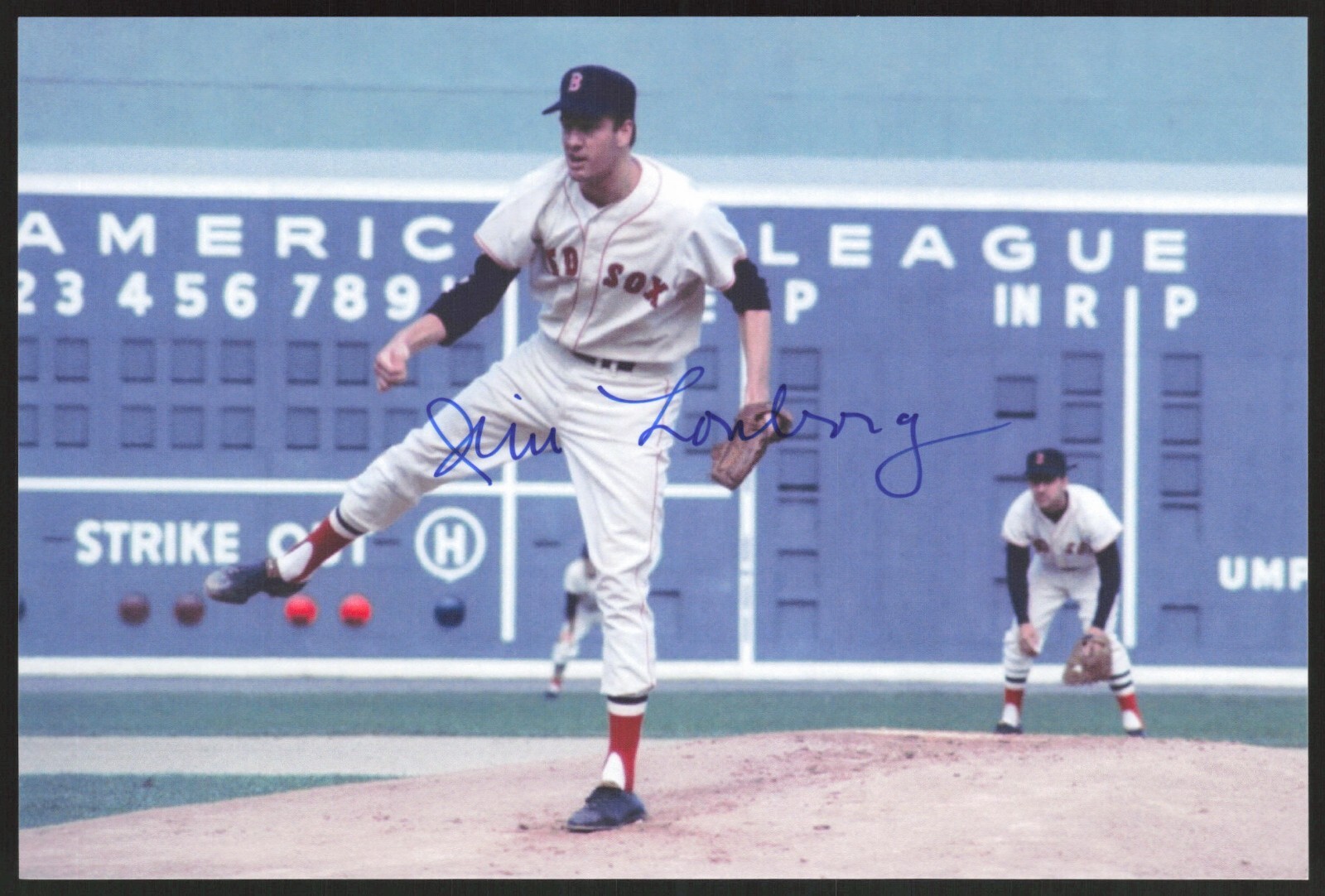Jim Lonborg Autographed 4×6 Photo Boston Red Sox 1967 World Series
