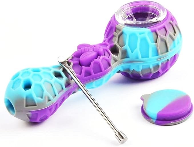 SILICONE SMOKING PIPE BOWL US SELLER 4.3” purple blue grey