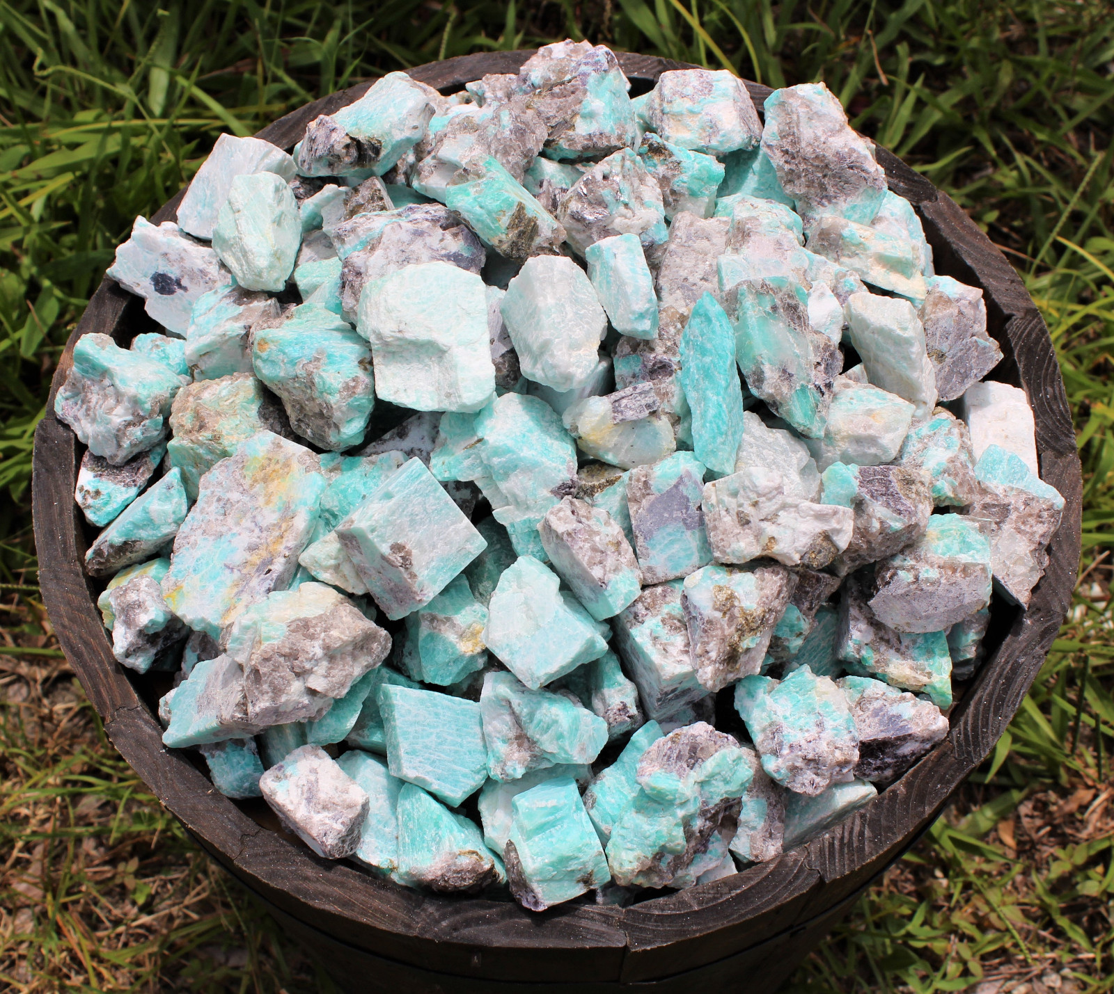 1 lb Lot Bulk Natural Rough Amazonite Crystal Healing Raw (16 oz)