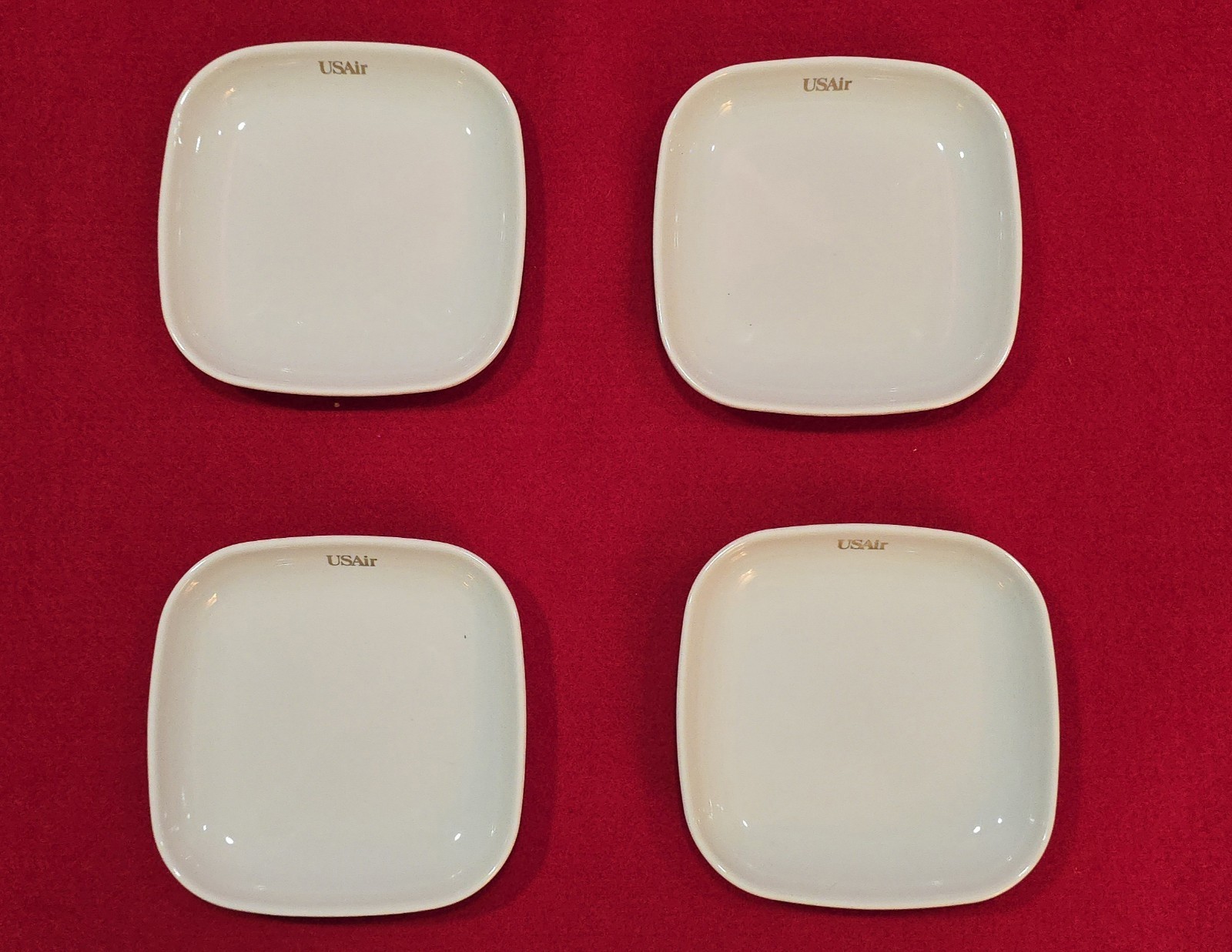 USAir 1st Class Main Entree 5-3/4 in. Square Plates (set of 4)
