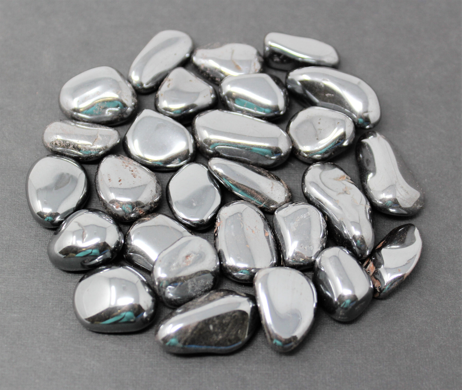 1/2 lb Bulk Lot Hematite Tumbled Stone Crystal Shiny Black Silver 8 oz