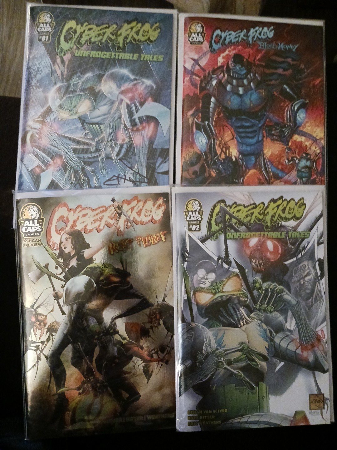 ComicsGate Lot Four Sciver CYBERFROG Ya Boi Zack Novel Iron Sights Two Ashcans