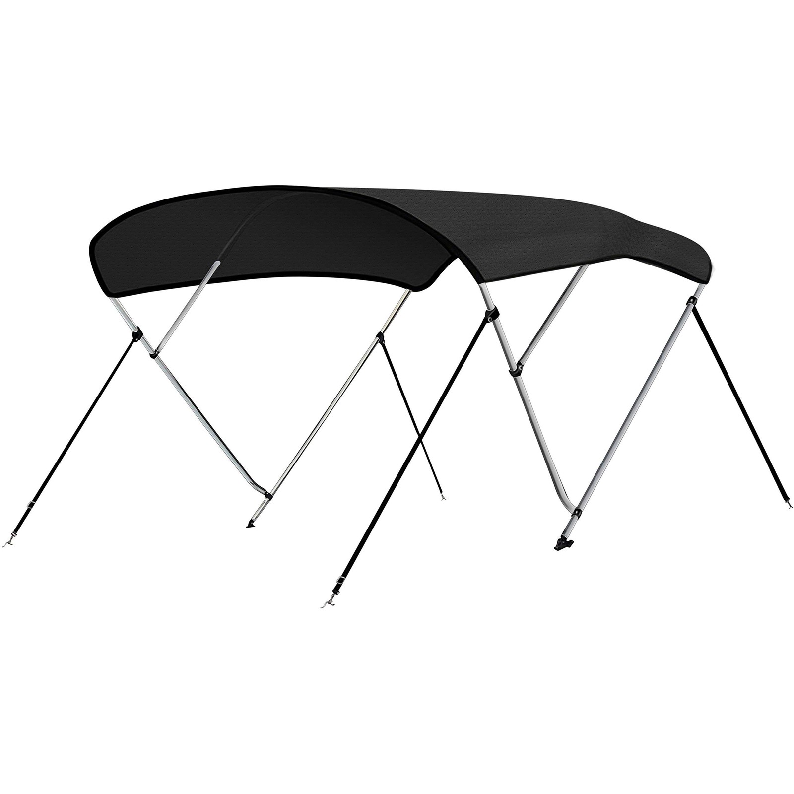 SereneLife 4 Bow Bimini Top Boat Cover 4 8’L’ x 54” H x 54″-60’’ W, Gray
