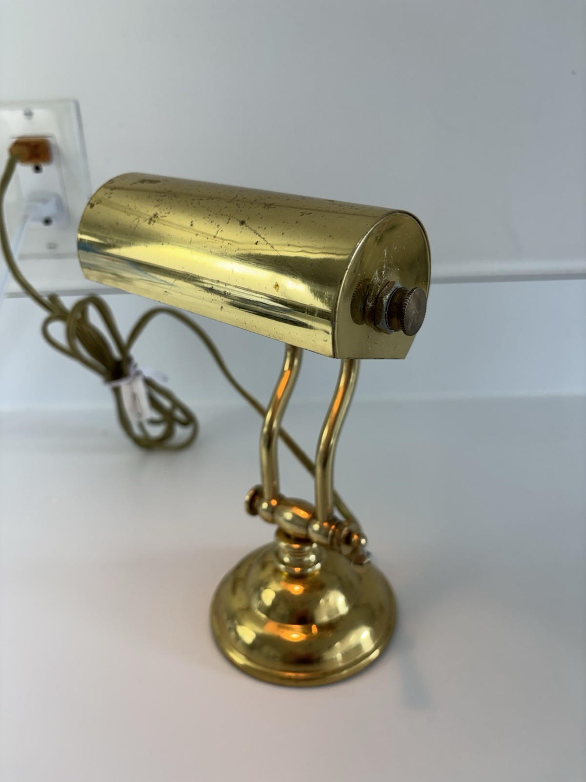 Underwriters Laboratories Lamp Small Brass Portable Bankers Piano Desk Vintage