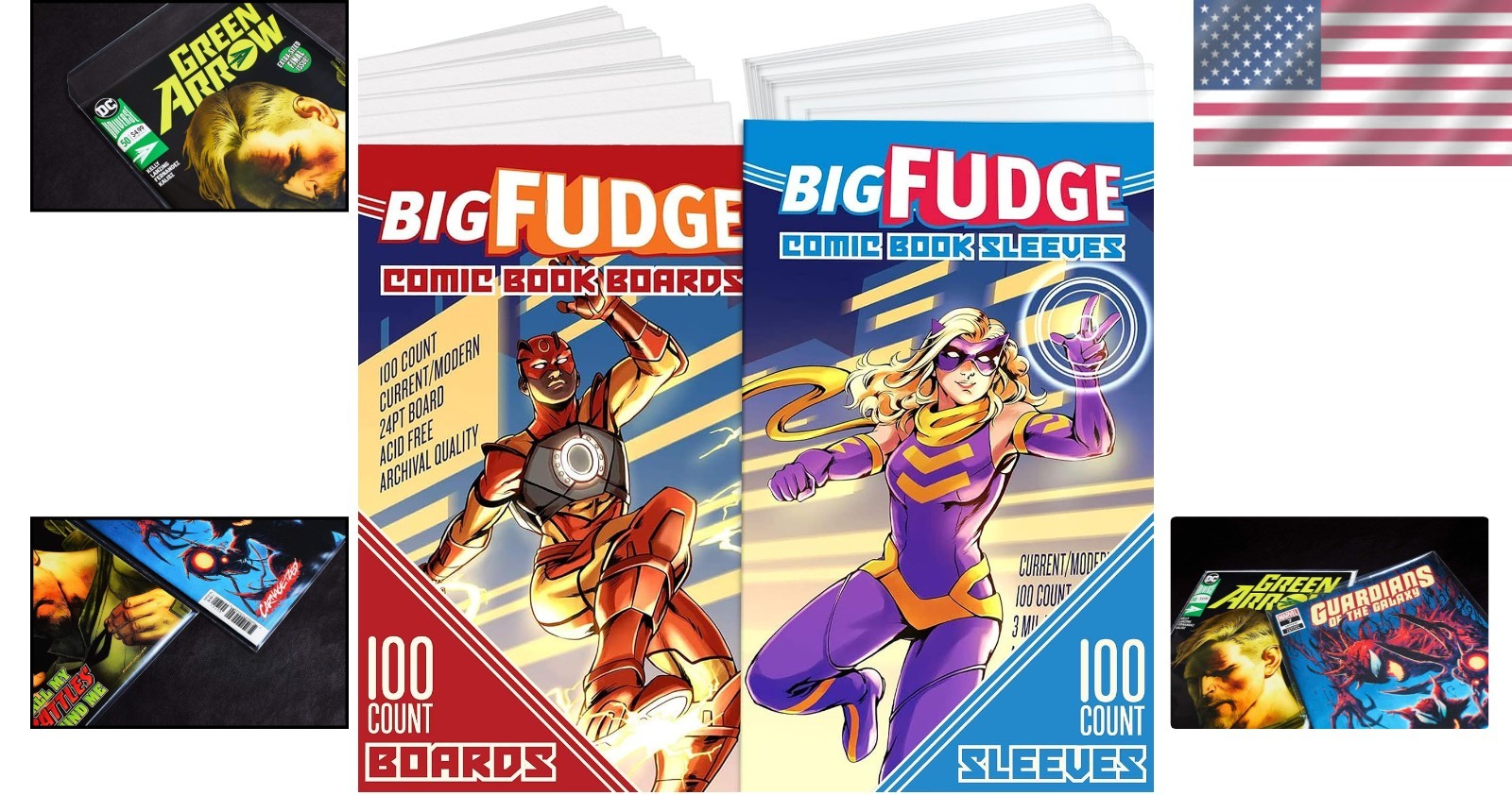 Protective Comic Book Sleeves – Hard Backing Boards Included//