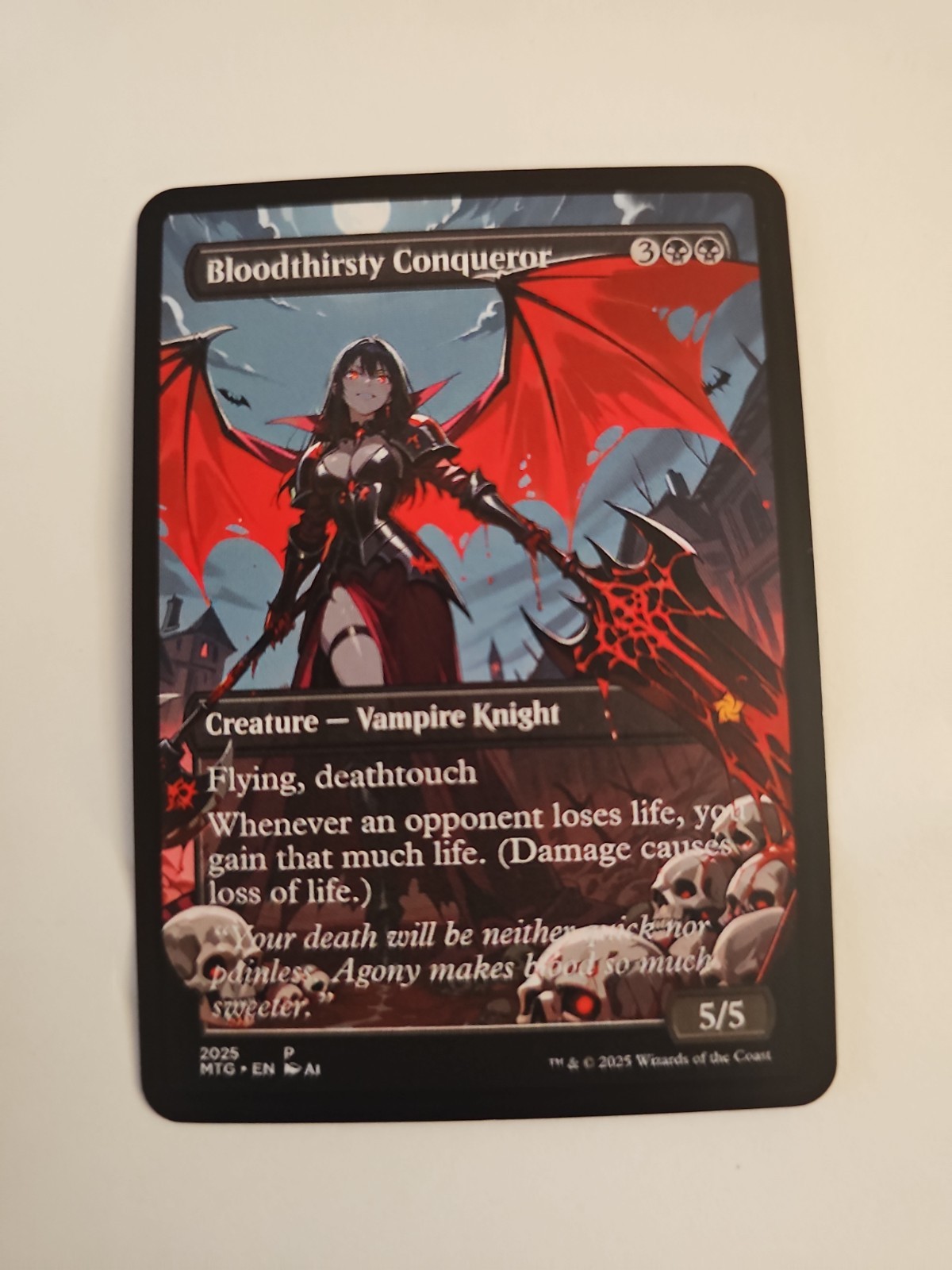 Bloodthirsty Conqueror PROXY Card with Custom Fantasy Anime Art Design